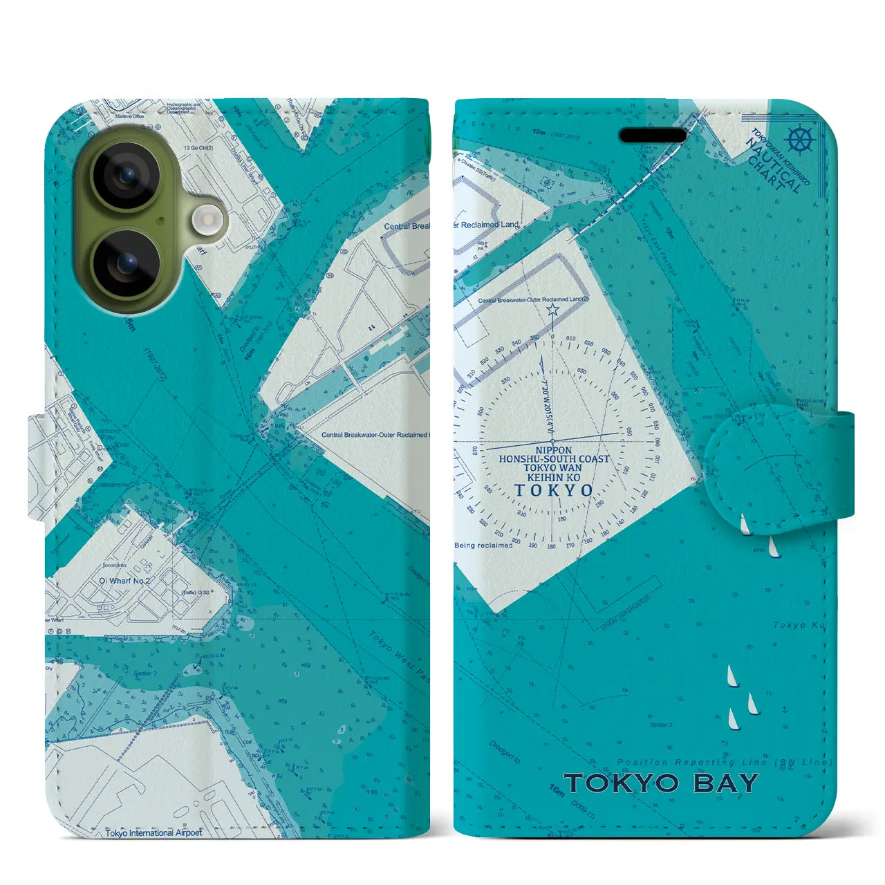 【東京港(東京都)】海図iPhoneケース(手帳タイプ)