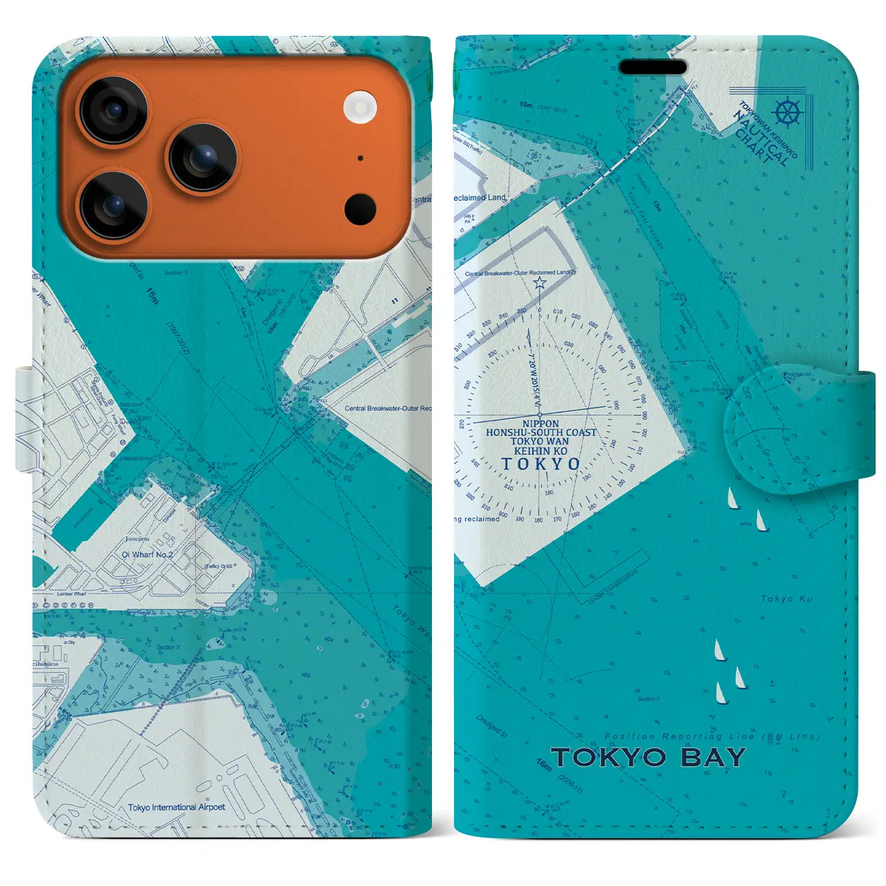 【東京港(東京都)】海図iPhoneケース(手帳タイプ)