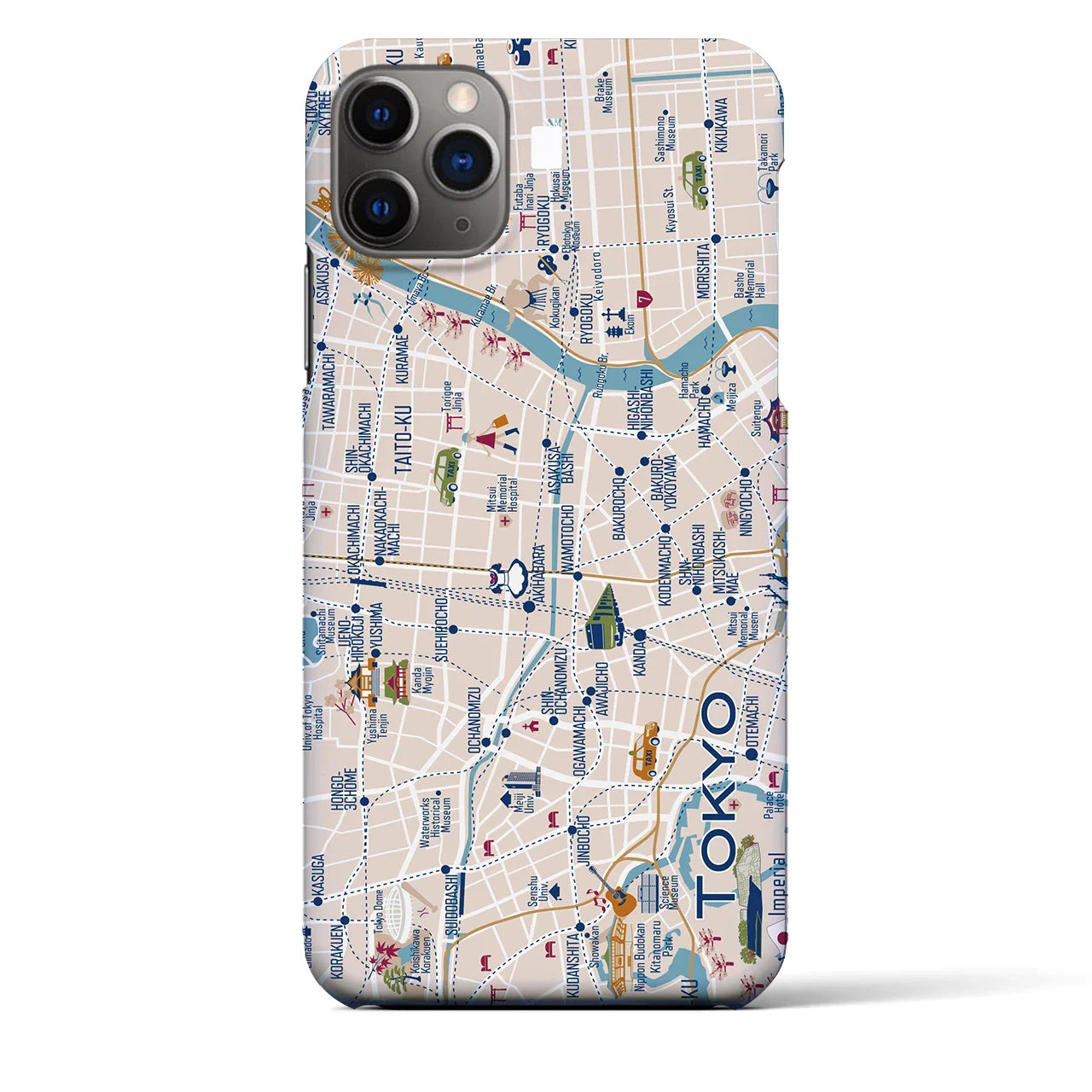 【東京都心東部】イラストマップiPhoneケース(バックカバータイプ)