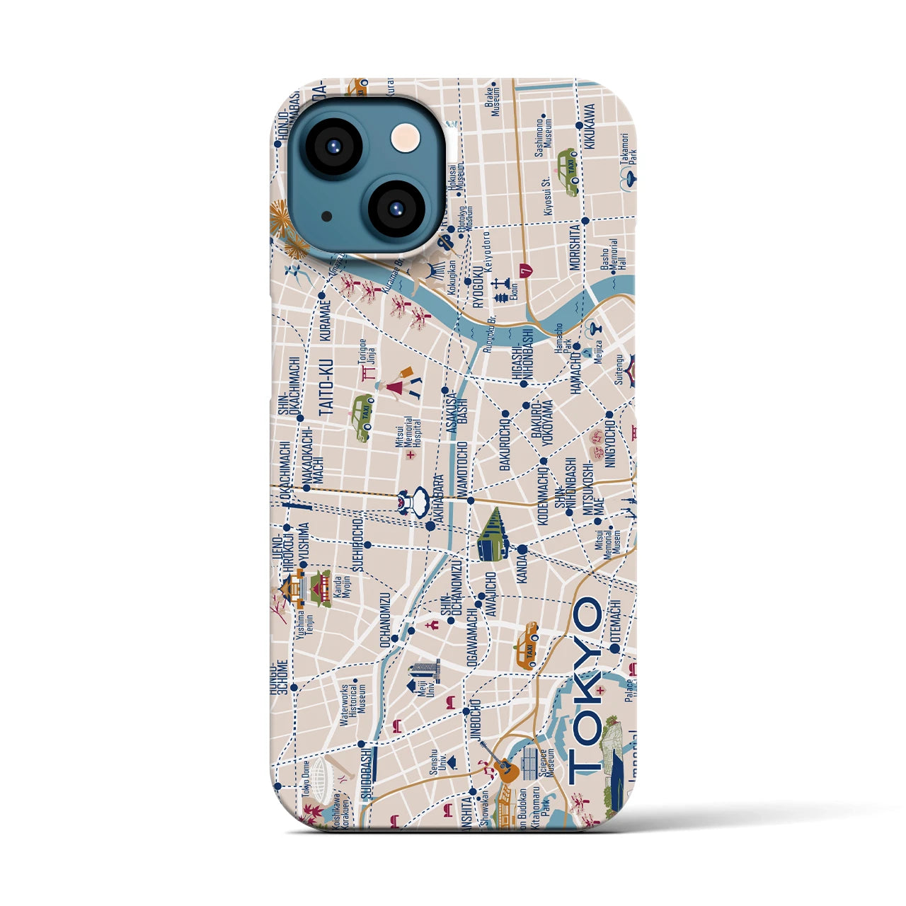 【東京都心東部】イラストマップiPhoneケース(バックカバータイプ)