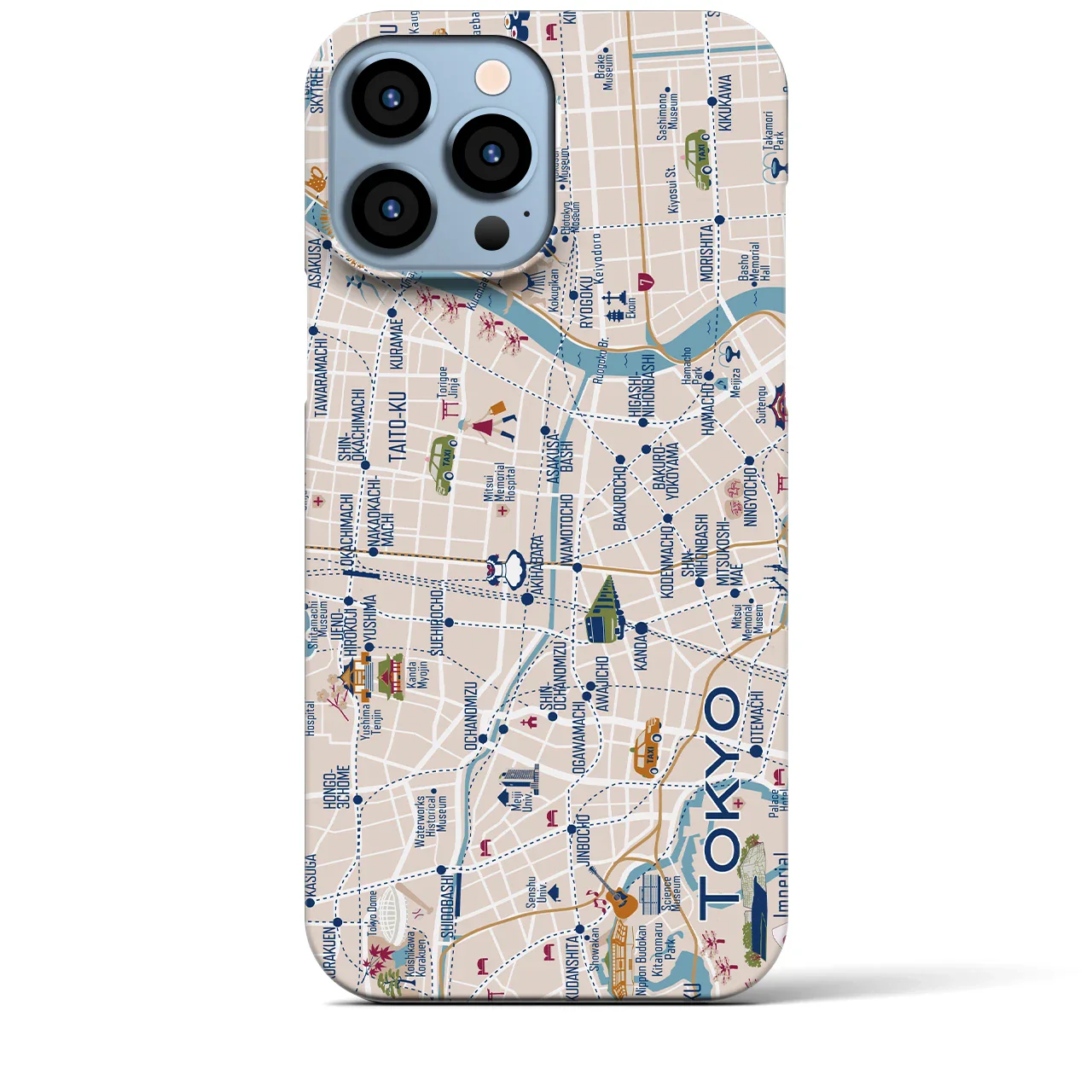 【東京都心東部】イラストマップiPhoneケース(バックカバータイプ)