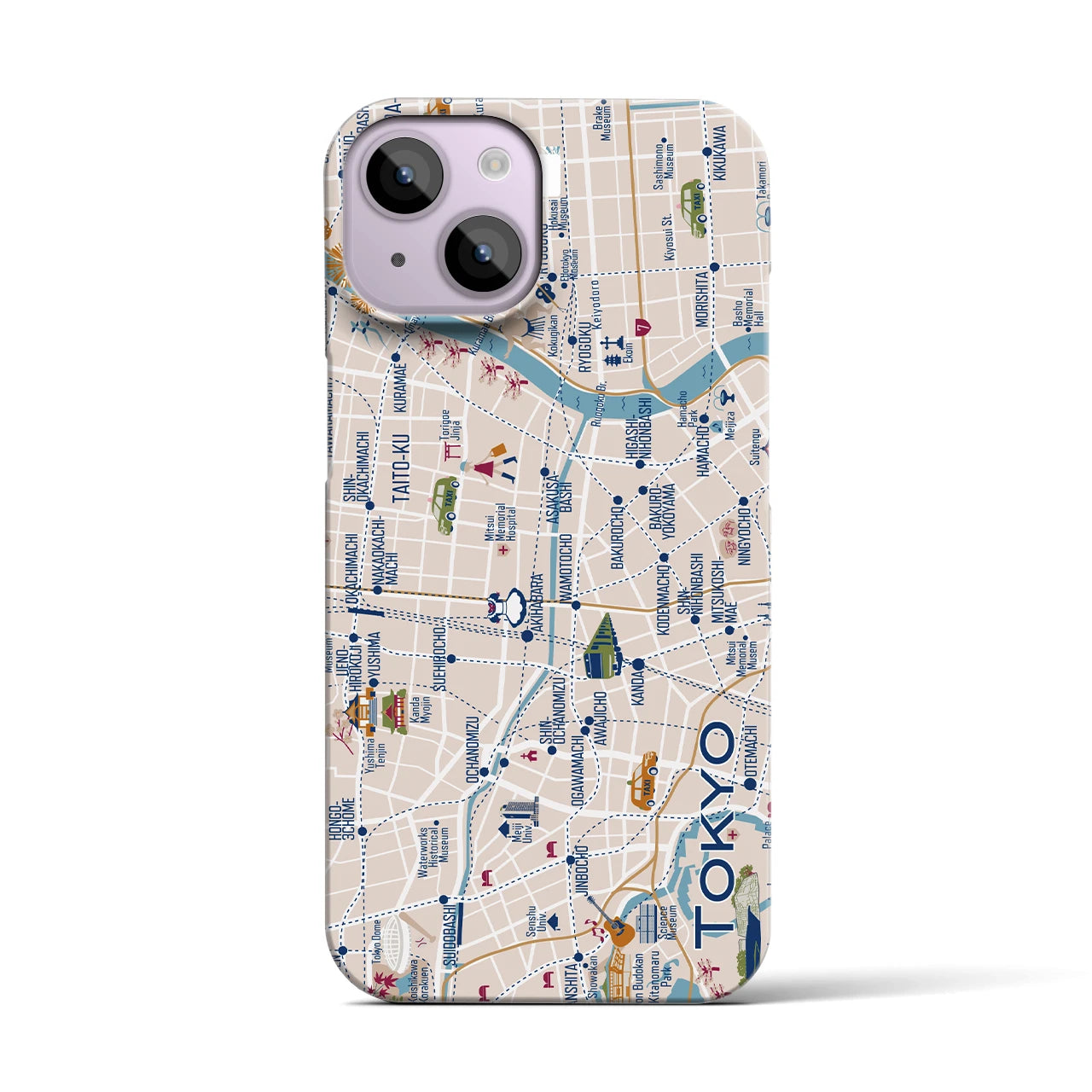 【東京都心東部】イラストマップiPhoneケース(バックカバータイプ)