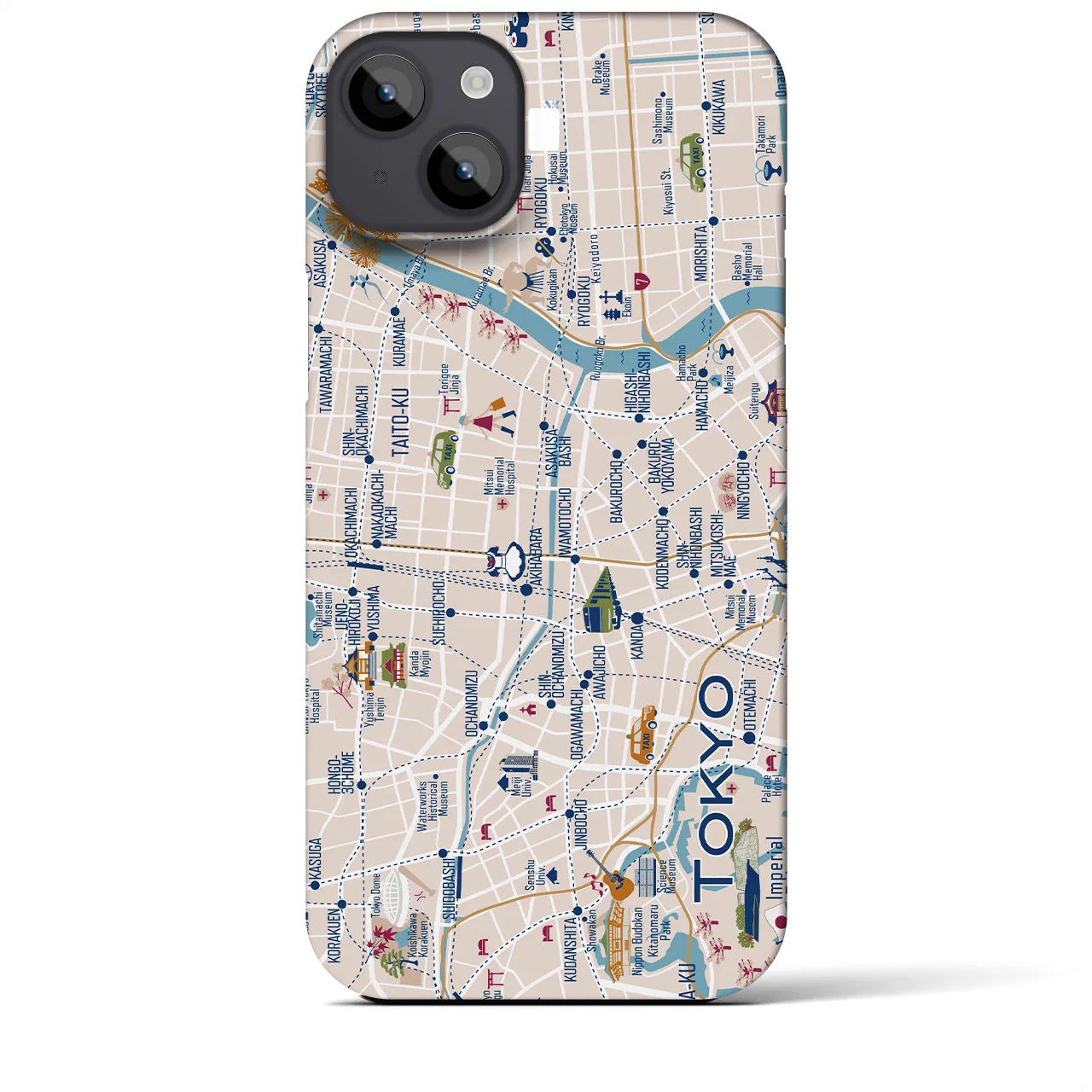 【東京都心東部】イラストマップiPhoneケース(バックカバータイプ)