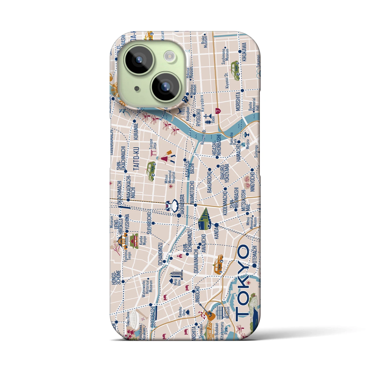 【東京都心東部】イラストマップiPhoneケース(バックカバータイプ)