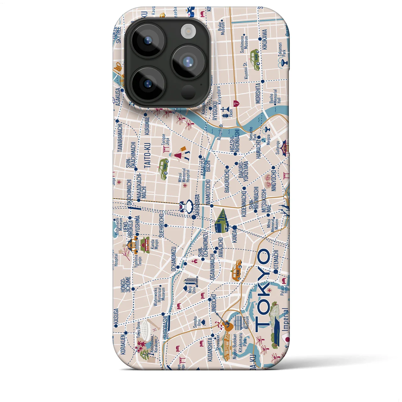 【東京都心東部】イラストマップiPhoneケース(バックカバータイプ)