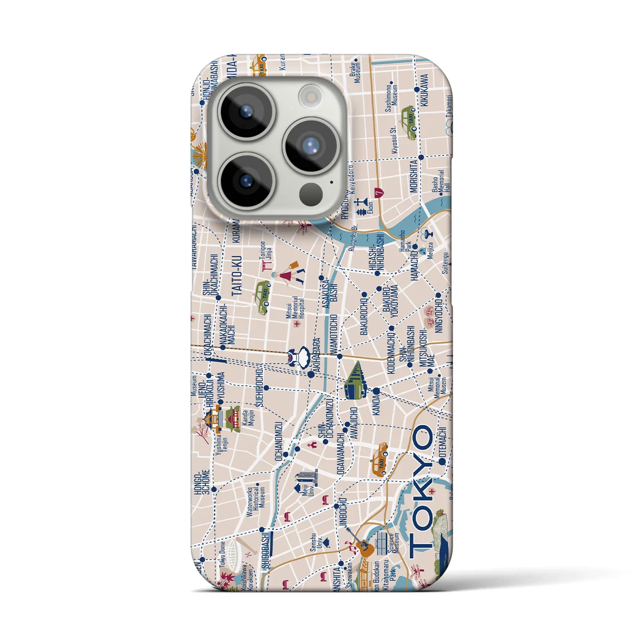 【東京都心東部】イラストマップiPhoneケース(バックカバータイプ)