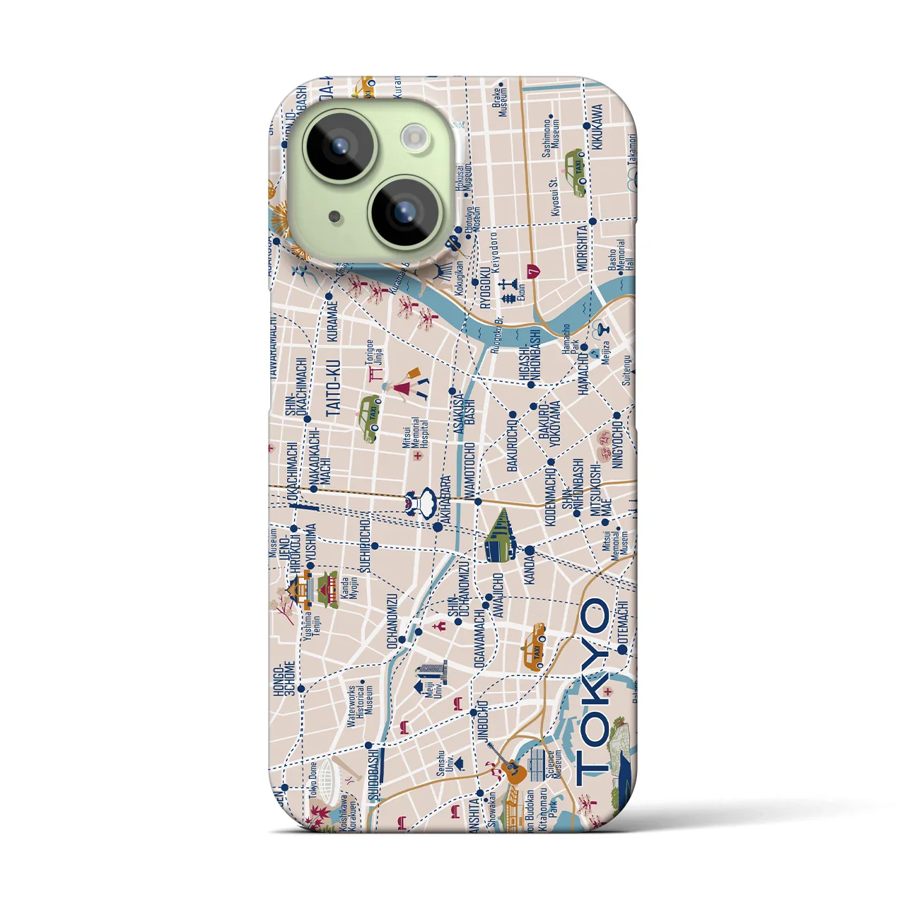 【東京都心東部】イラストマップiPhoneケース(バックカバータイプ)