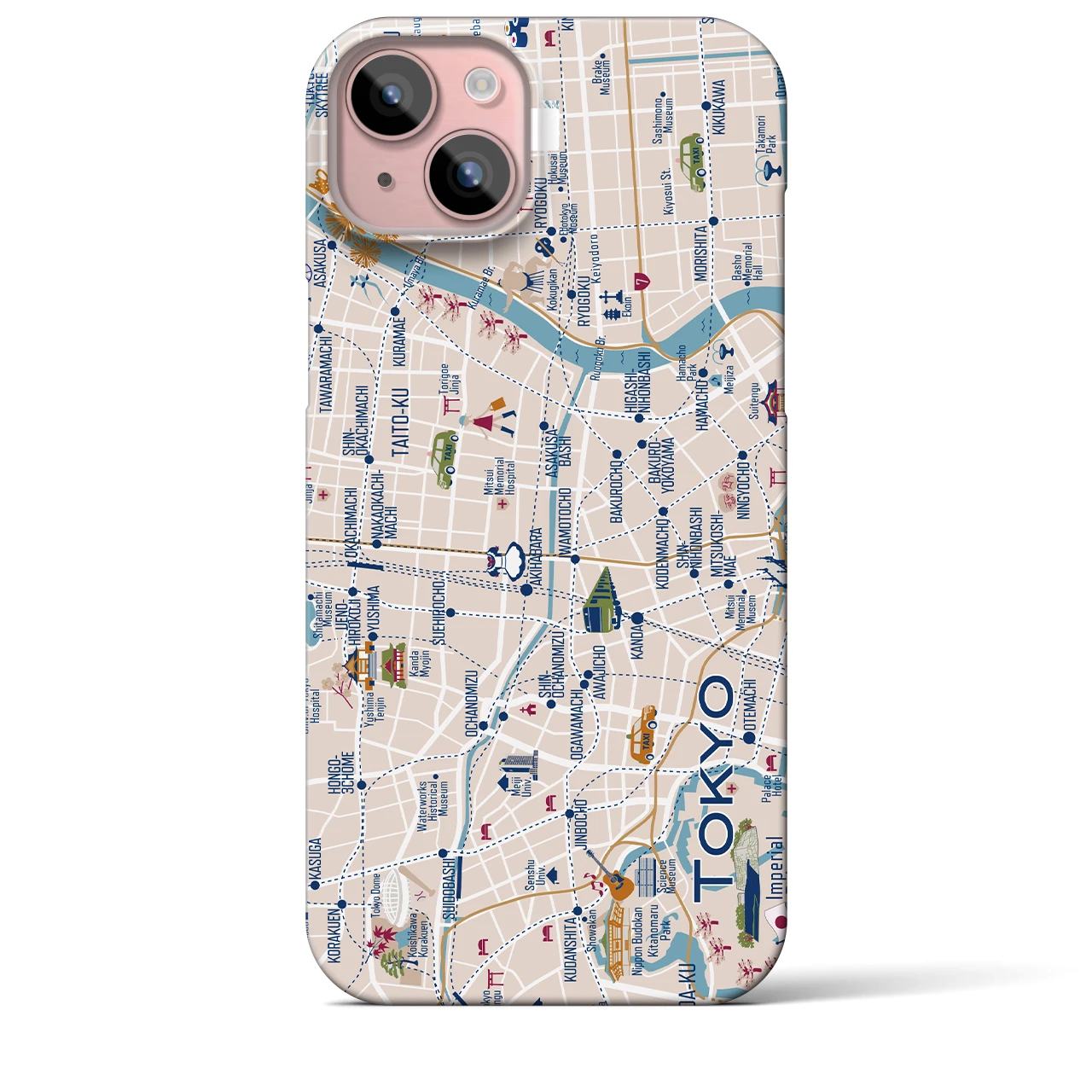 【東京都心東部】イラストマップiPhoneケース(バックカバータイプ)