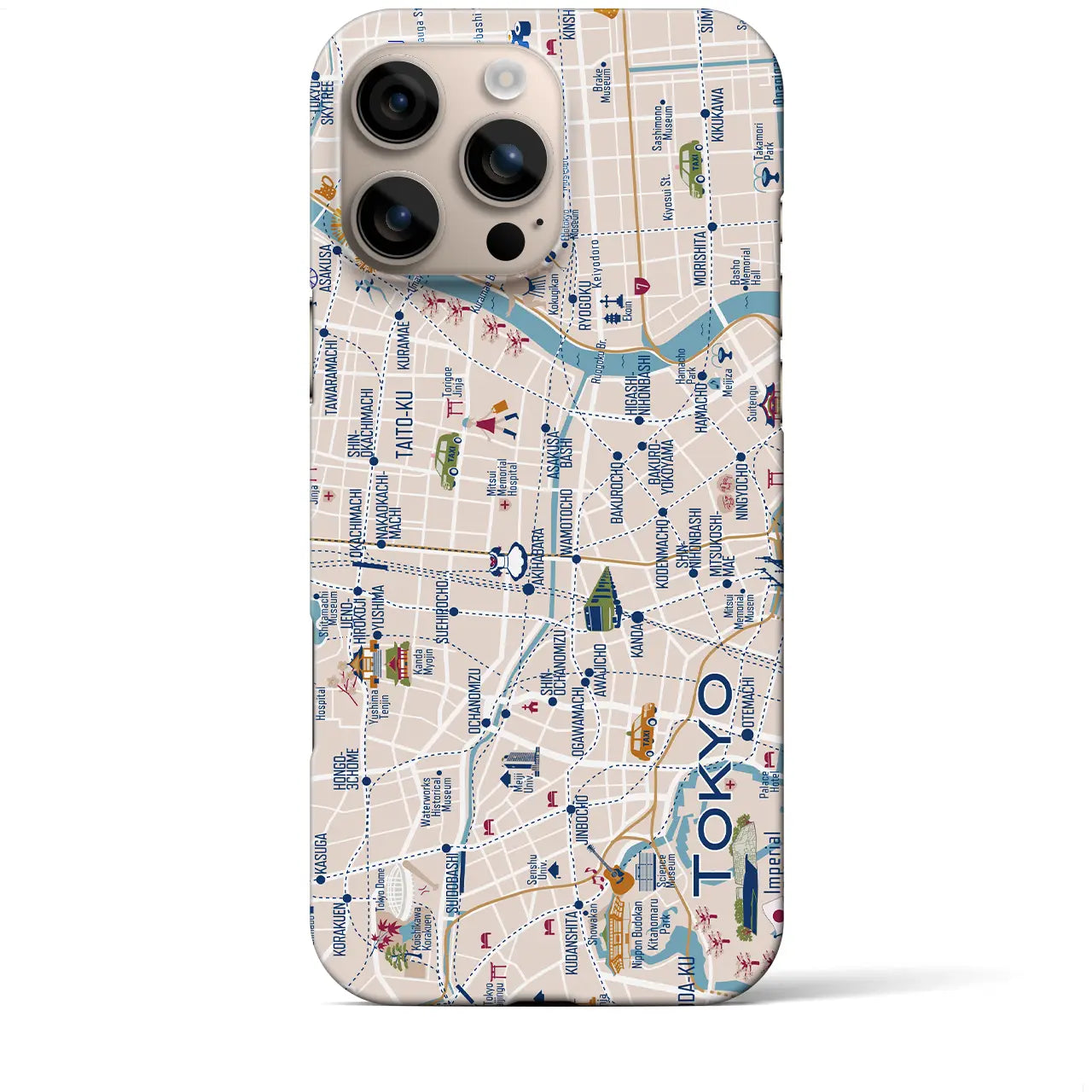 【東京都心東部】イラストマップiPhoneケース(バックカバータイプ)