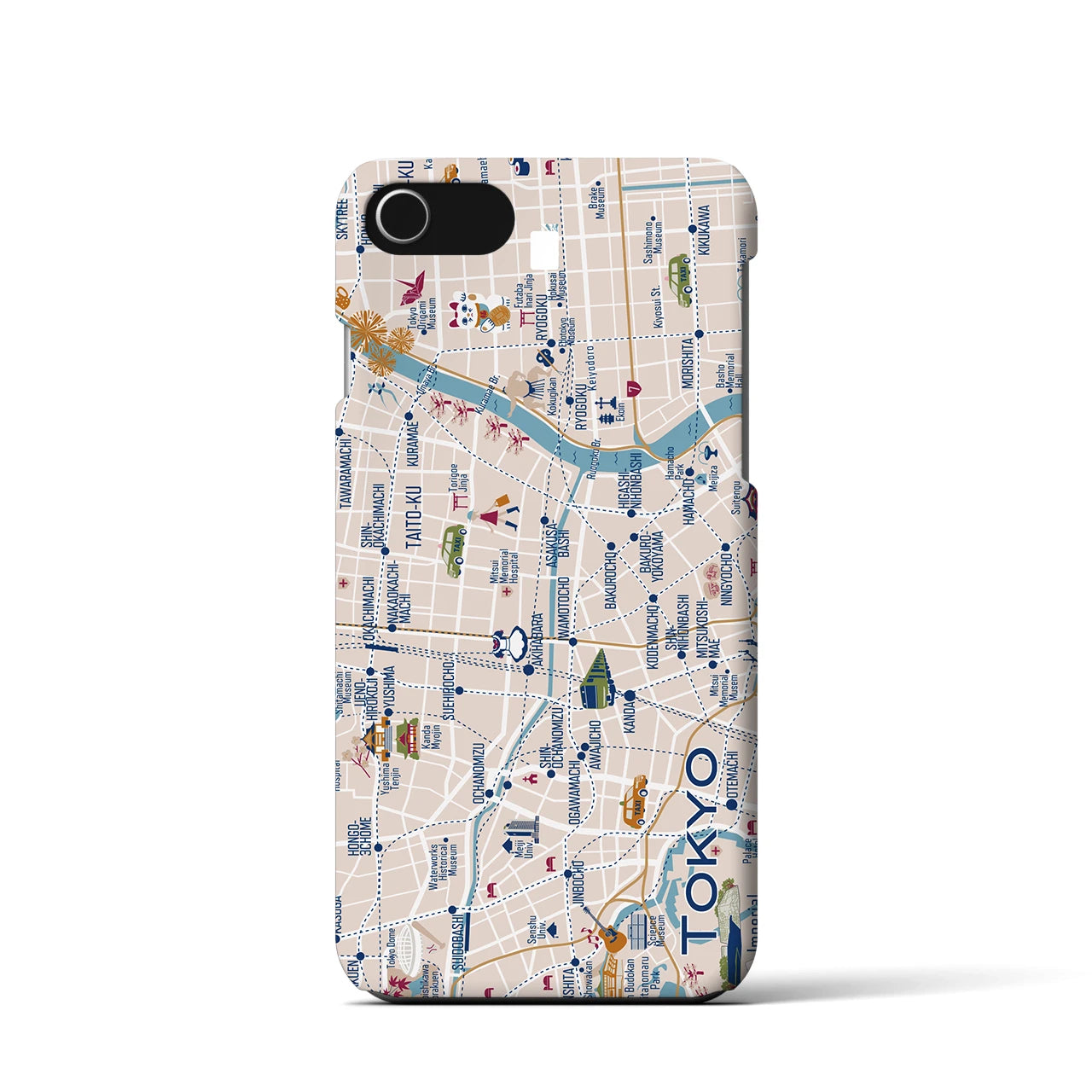 【東京都心東部】イラストマップiPhoneケース(バックカバータイプ)
