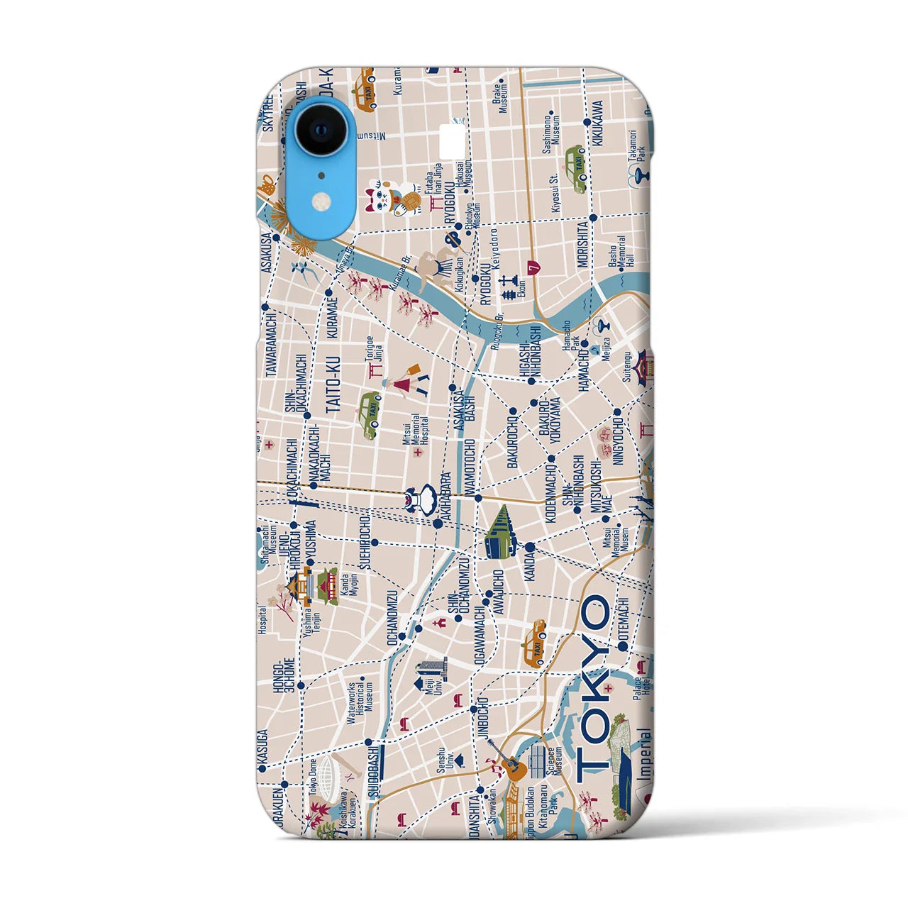 【東京都心東部】イラストマップiPhoneケース(バックカバータイプ)