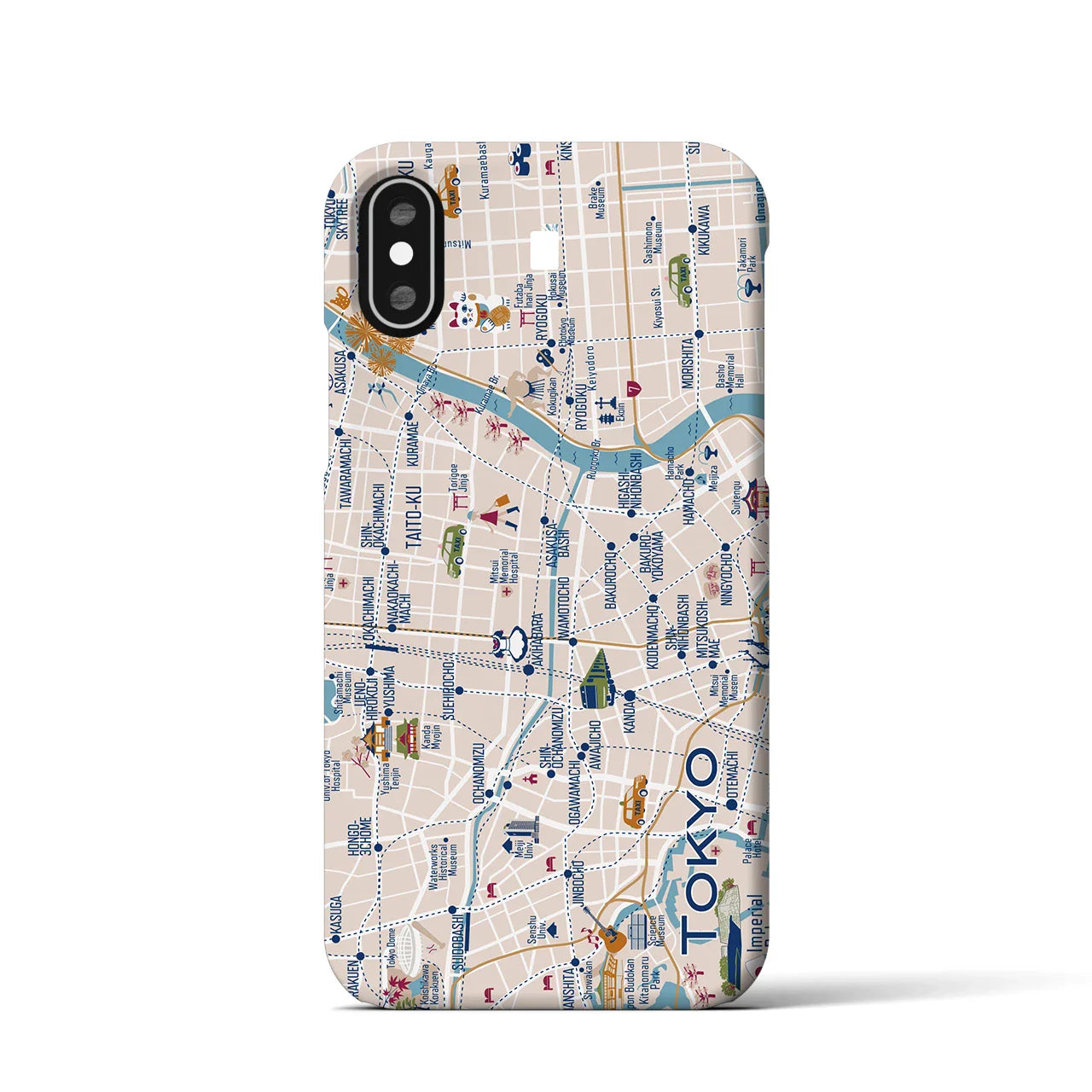 【東京都心東部】イラストマップiPhoneケース(バックカバータイプ)