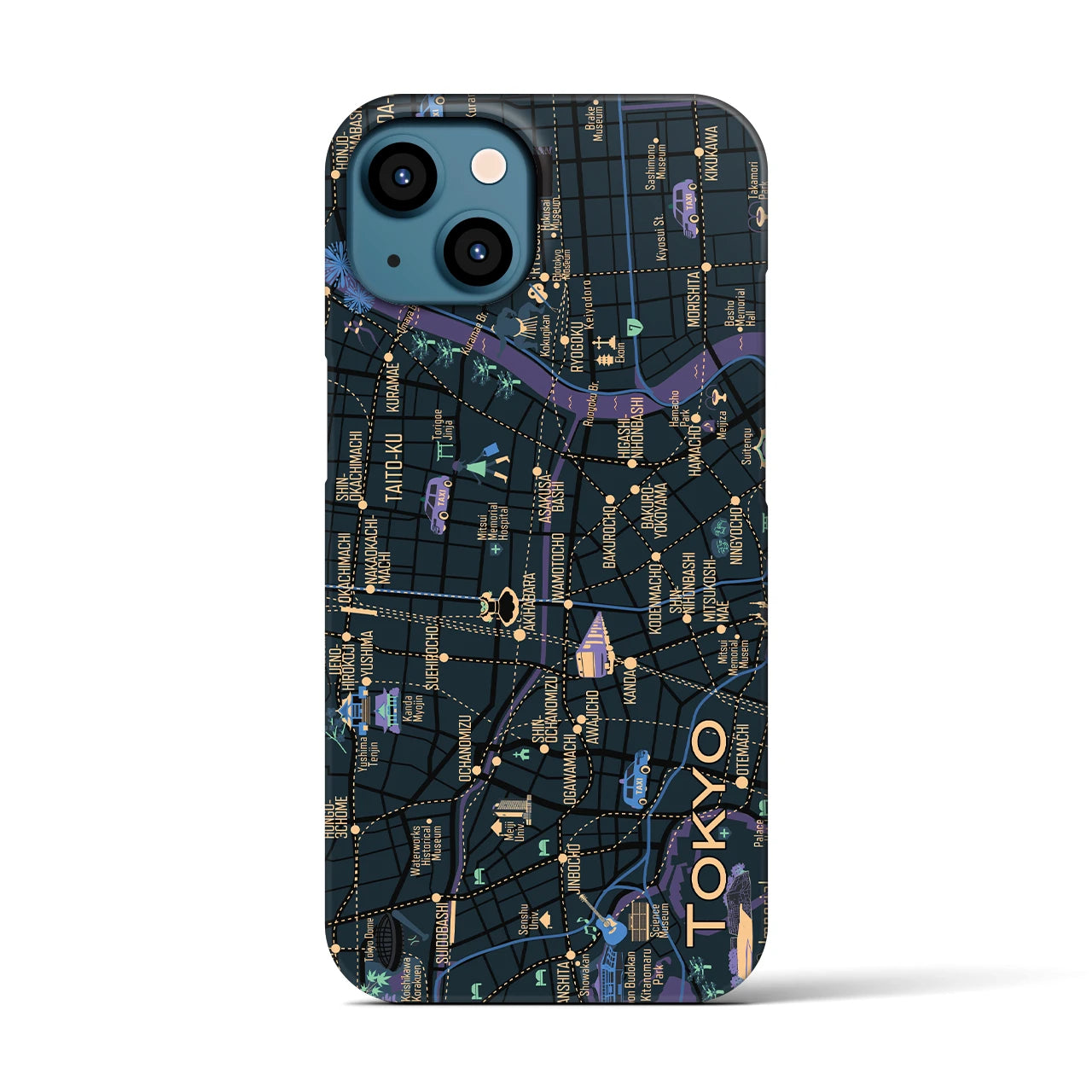 【東京都心東部】イラストマップiPhoneケース(バックカバータイプ)