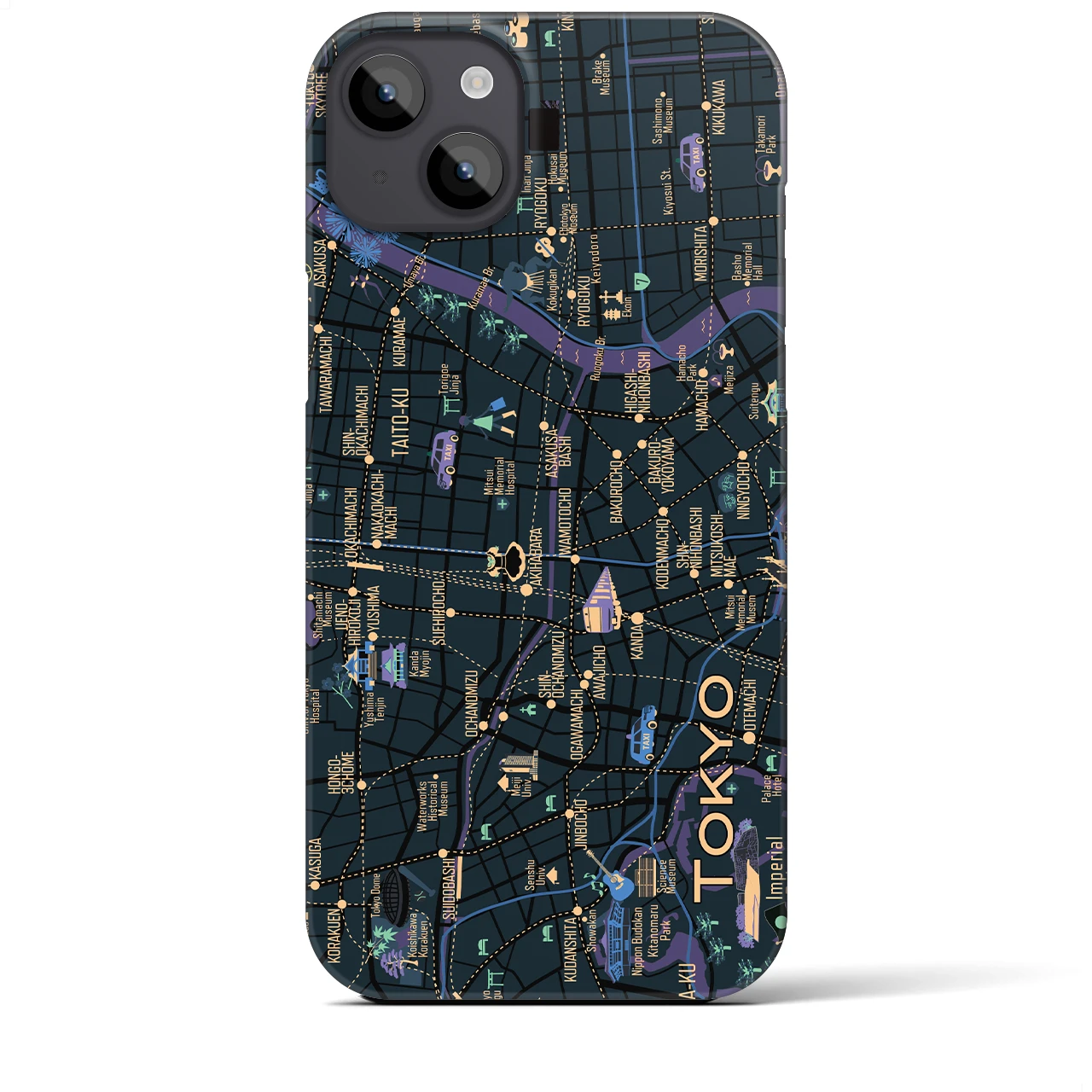 【東京都心東部】イラストマップiPhoneケース(バックカバータイプ)