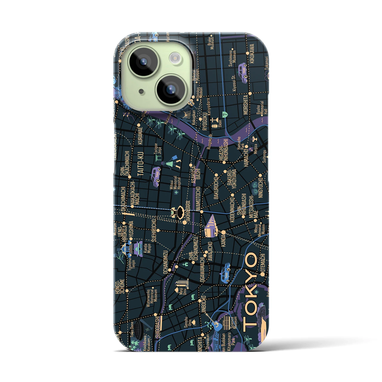 【東京都心東部】イラストマップiPhoneケース(バックカバータイプ)