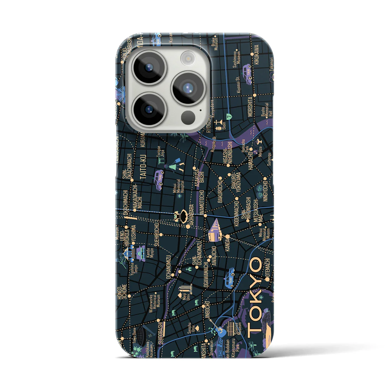 【東京都心東部】イラストマップiPhoneケース(バックカバータイプ)