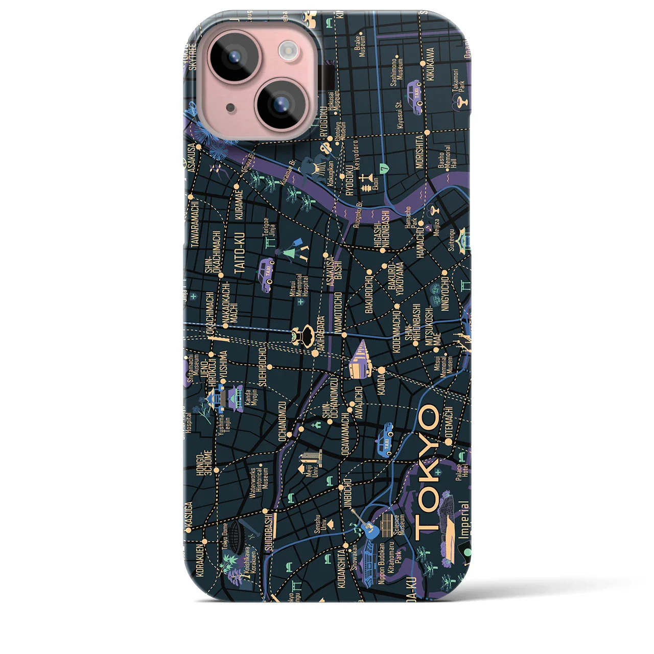 【東京都心東部】イラストマップiPhoneケース(バックカバータイプ)