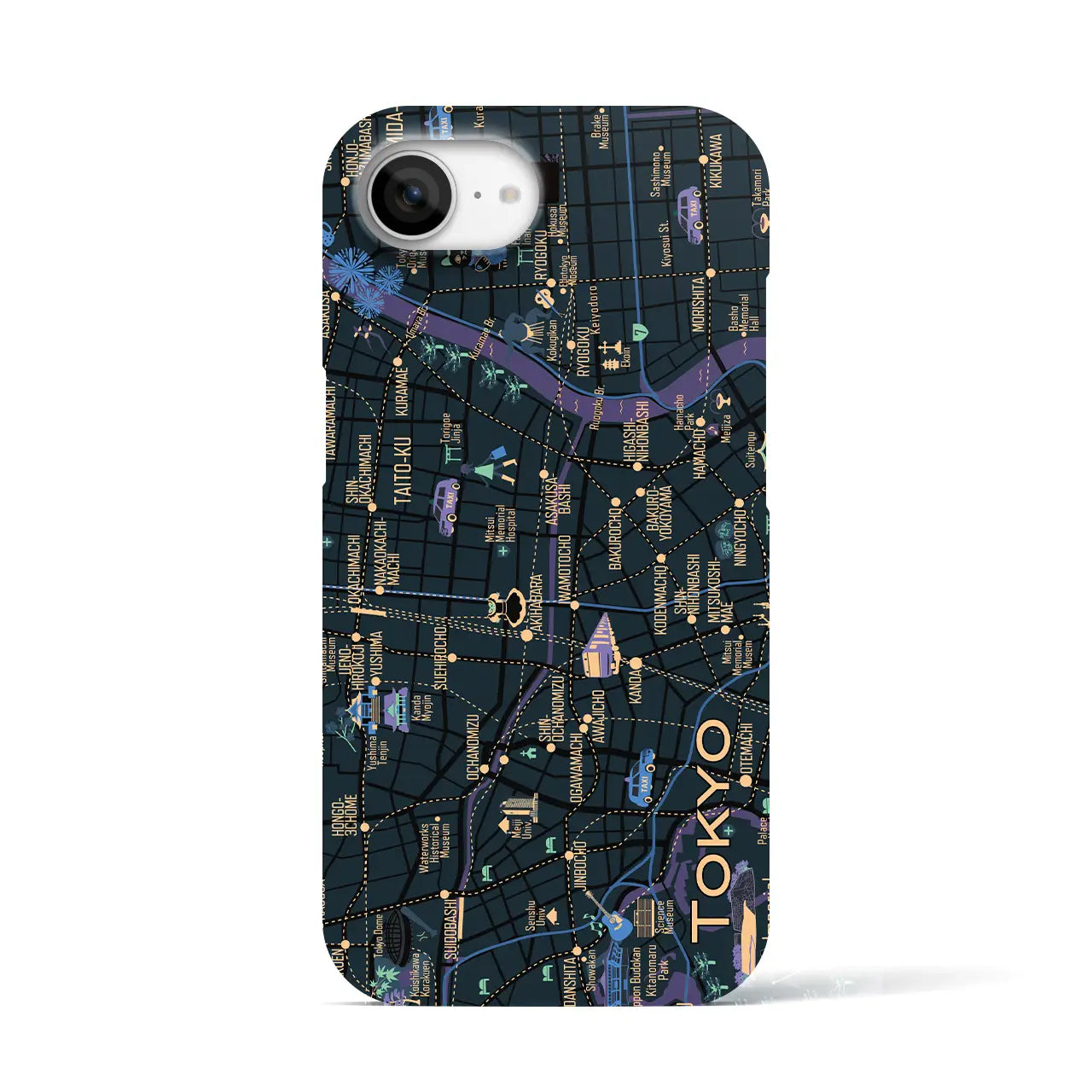 【東京都心東部】イラストマップiPhoneケース(バックカバータイプ)