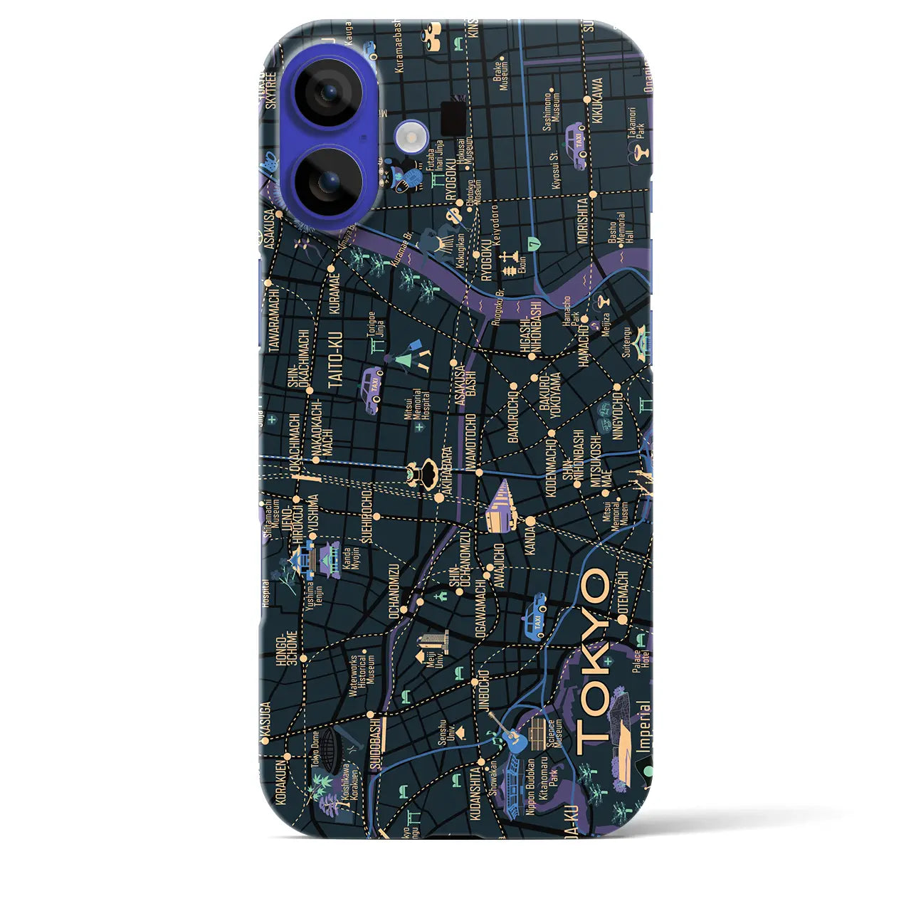 【東京都心東部】イラストマップiPhoneケース(バックカバータイプ)