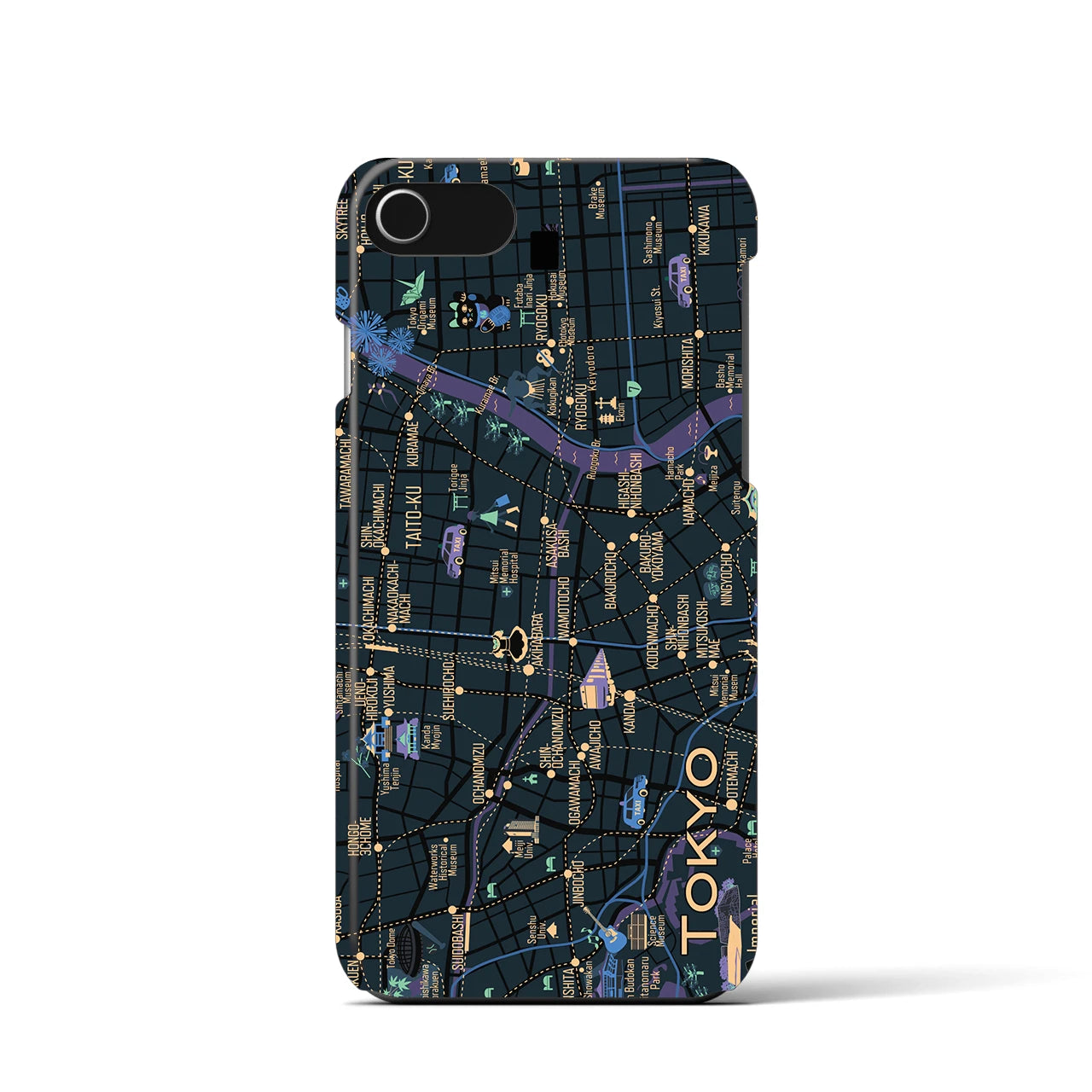 【東京都心東部】イラストマップiPhoneケース(バックカバータイプ)