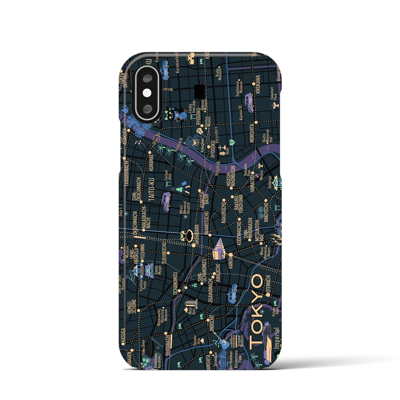【東京都心東部】イラストマップiPhoneケース(バックカバータイプ)