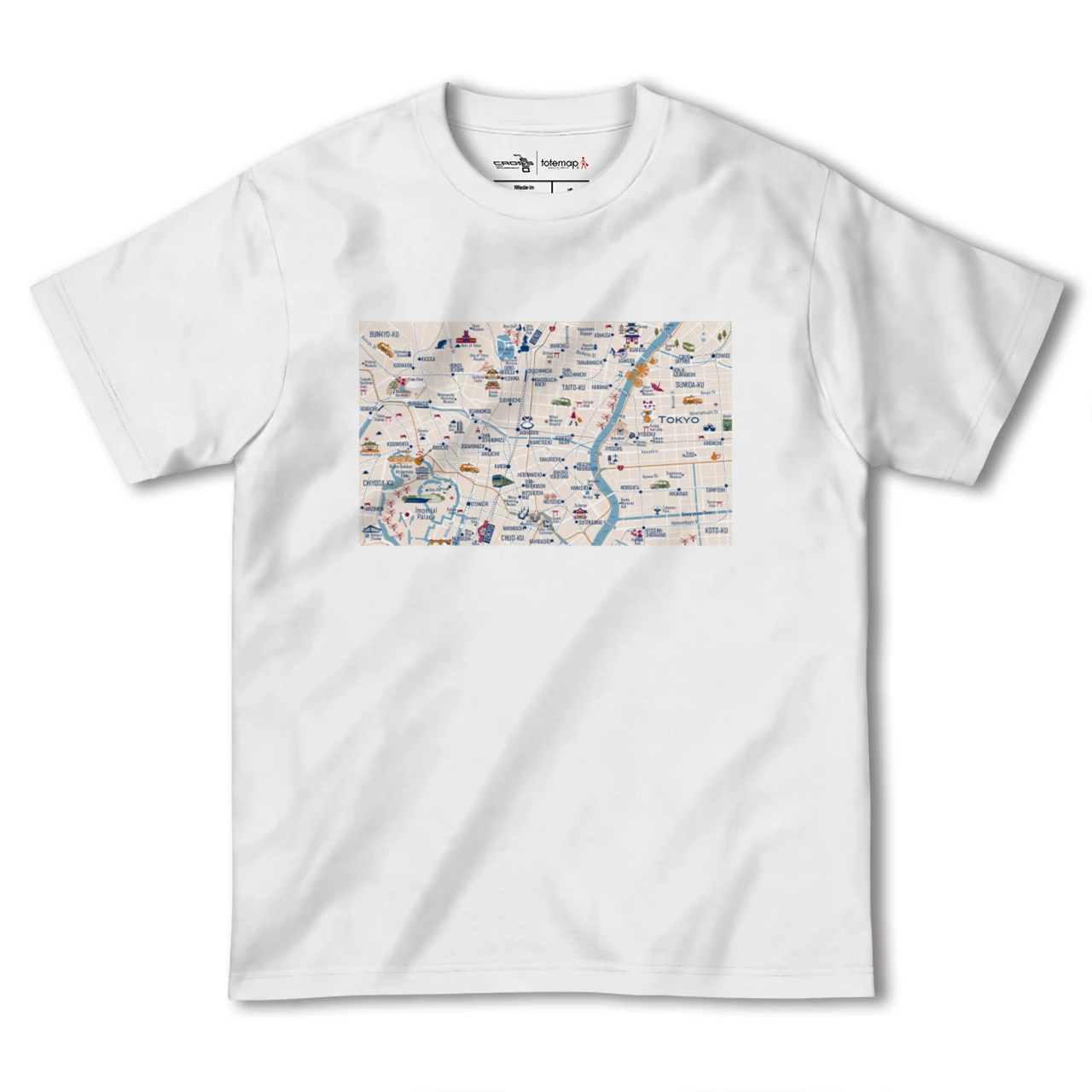 【東京都心東部(東京都)】イラストマップTシャツ