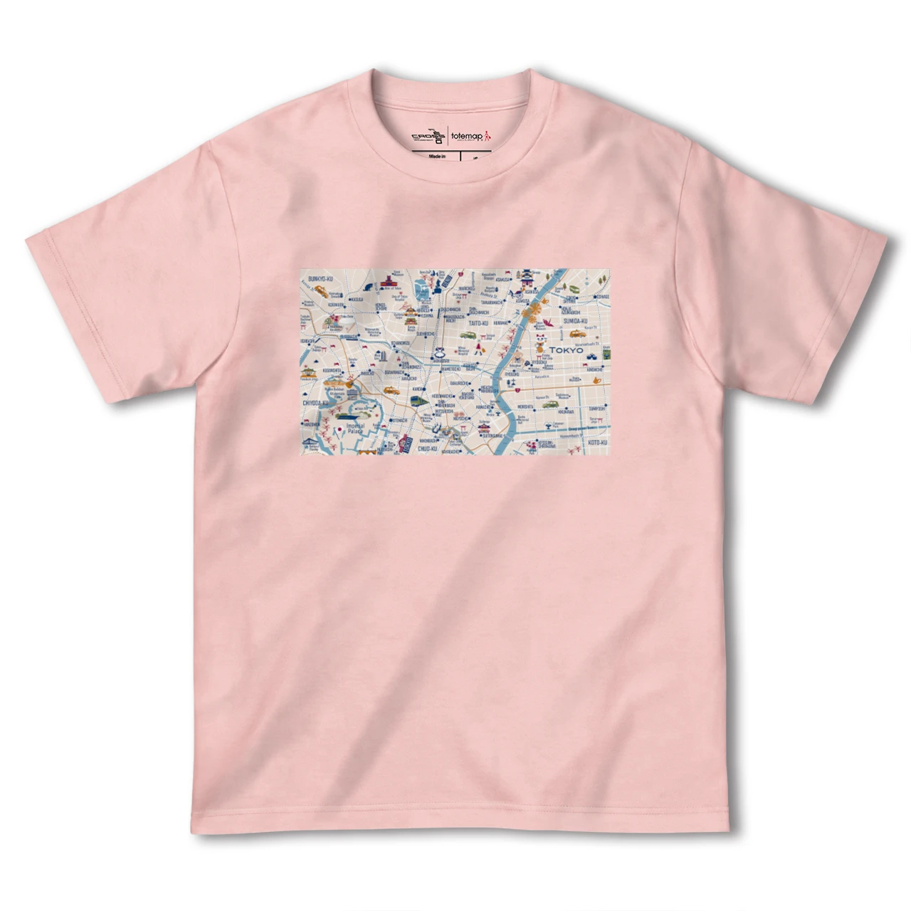 【東京都心東部(東京都)】イラストマップTシャツ