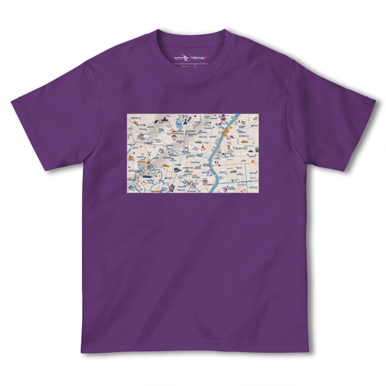 【東京都心東部(東京都)】イラストマップTシャツ