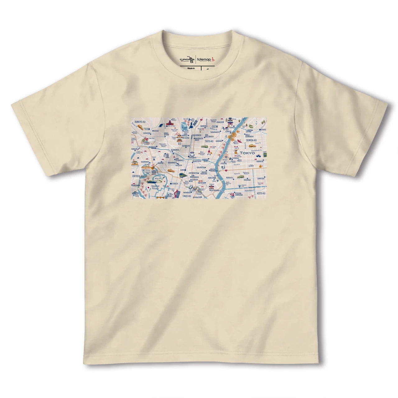 【東京都心東部(東京都)】イラストマップTシャツ