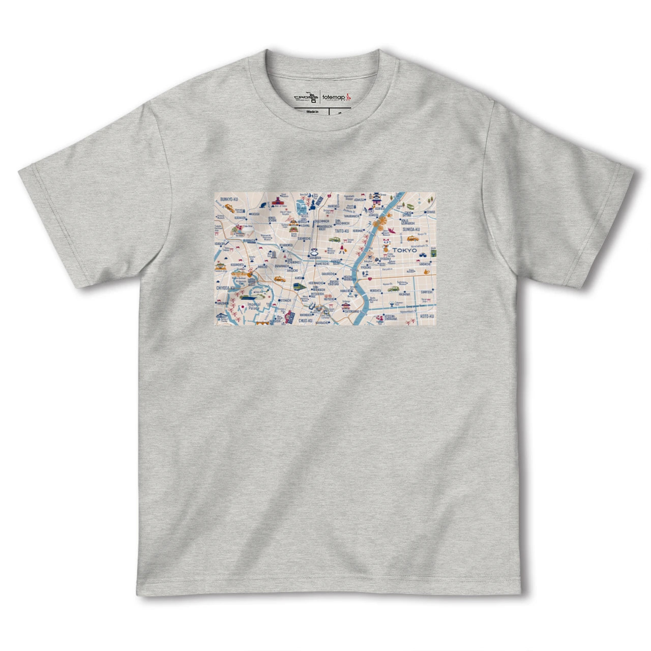 【東京都心東部(東京都)】イラストマップTシャツ