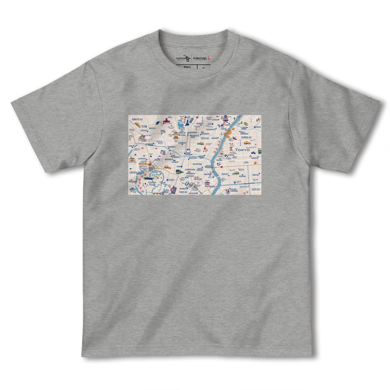 【東京都心東部(東京都)】イラストマップTシャツ
