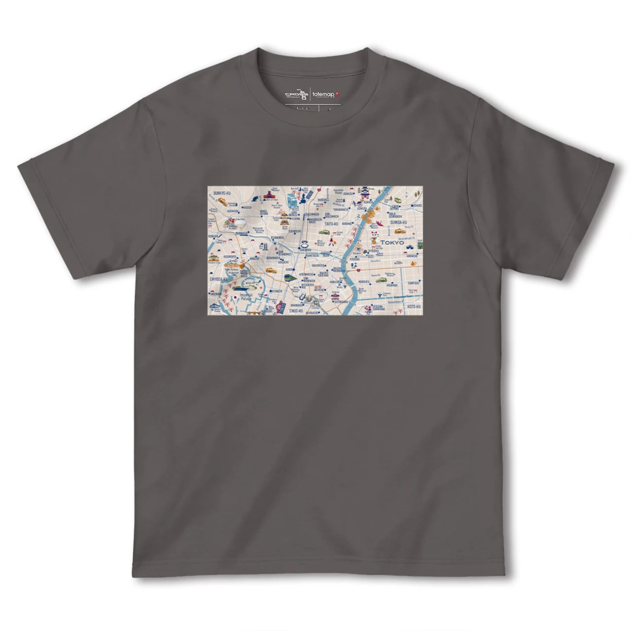 【東京都心東部(東京都)】イラストマップTシャツ