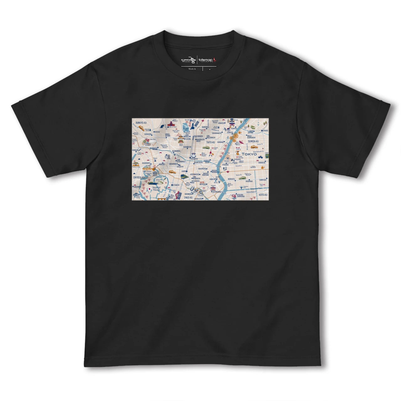 【東京都心東部(東京都)】イラストマップTシャツ