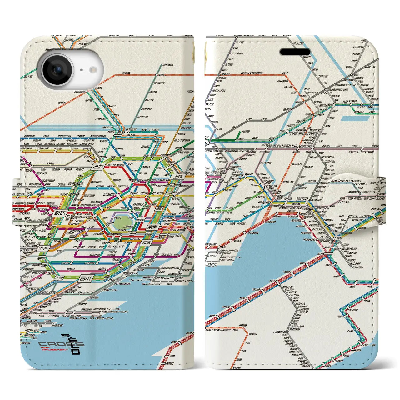 【東京東部路線図(東京都)】路線図iPhoneケース(手帳タイプ)