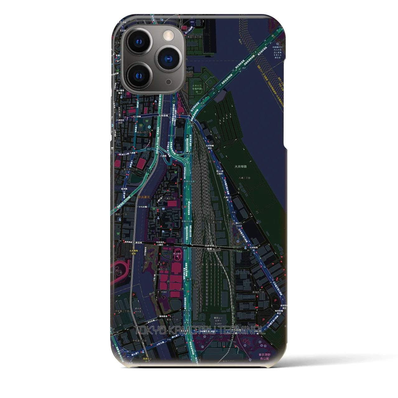 【東京貨物ターミナル(東京都)】地図柄iPhoneケース(バックカバータイプ)