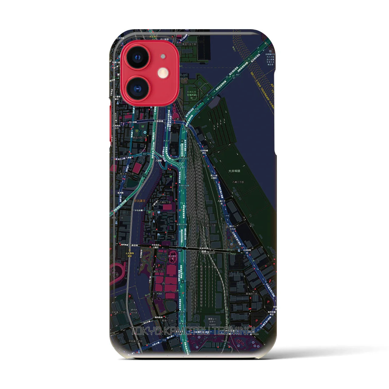 【東京貨物ターミナル(東京都)】地図柄iPhoneケース(バックカバータイプ)
