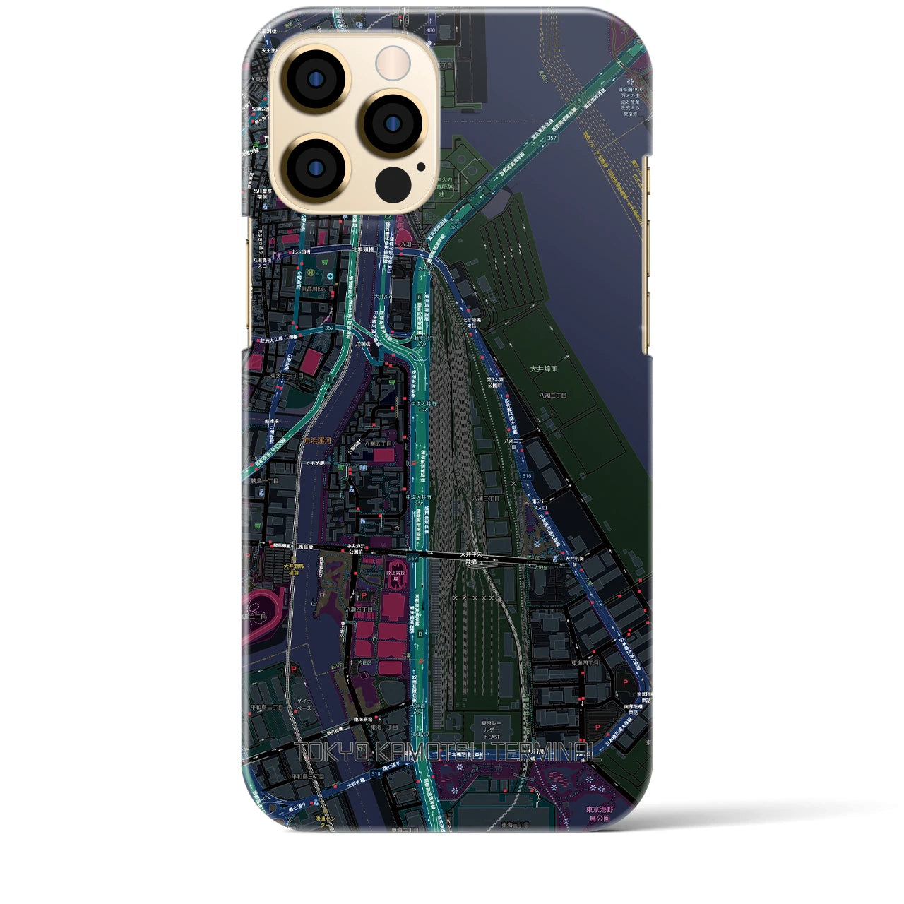【東京貨物ターミナル(東京都)】地図柄iPhoneケース(バックカバータイプ)