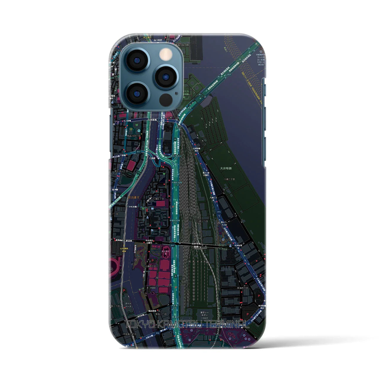 【東京貨物ターミナル(東京都)】地図柄iPhoneケース(バックカバータイプ)