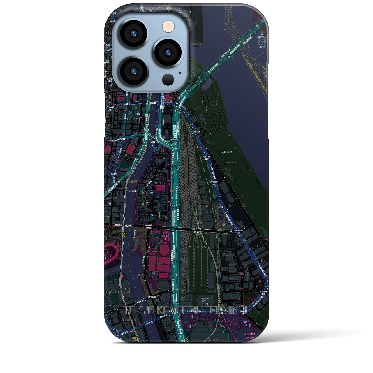 【東京貨物ターミナル(東京都)】地図柄iPhoneケース(バックカバータイプ)