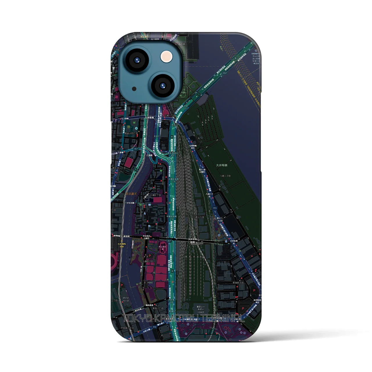 【東京貨物ターミナル(東京都)】地図柄iPhoneケース(バックカバータイプ)