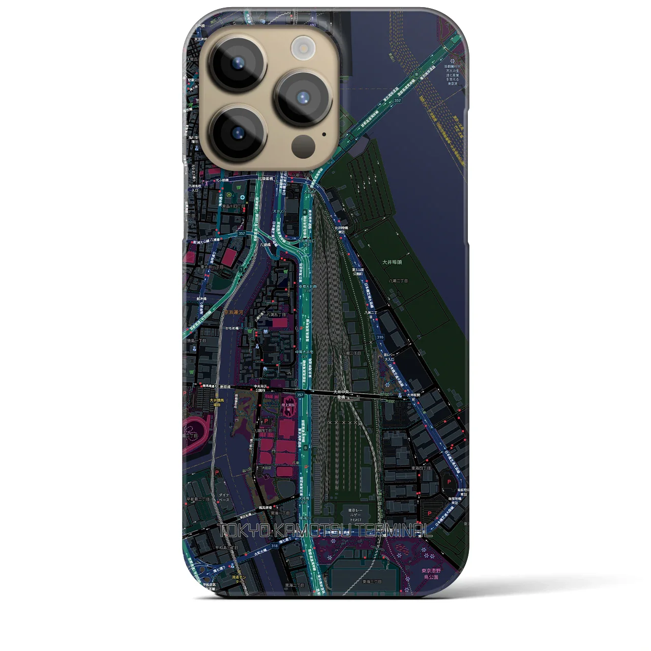 【東京貨物ターミナル(東京都)】地図柄iPhoneケース(バックカバータイプ)