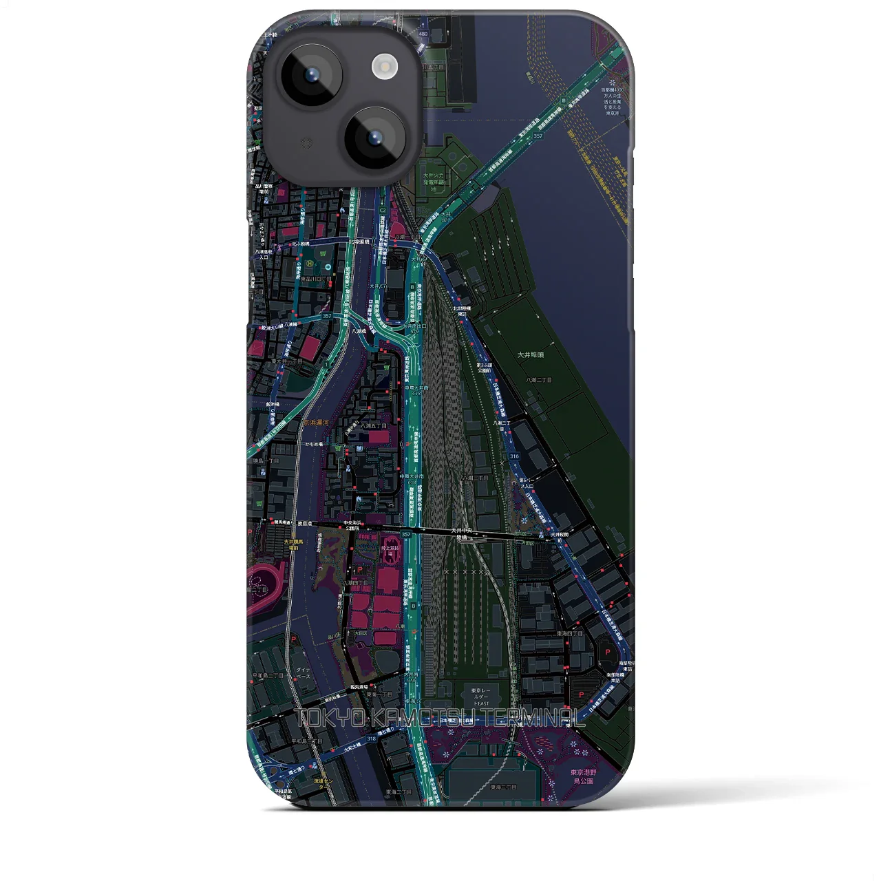 【東京貨物ターミナル(東京都)】地図柄iPhoneケース(バックカバータイプ)