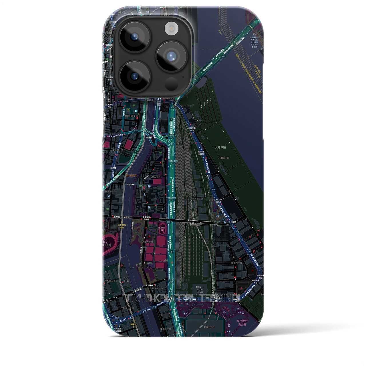 【東京貨物ターミナル(東京都)】地図柄iPhoneケース(バックカバータイプ)
