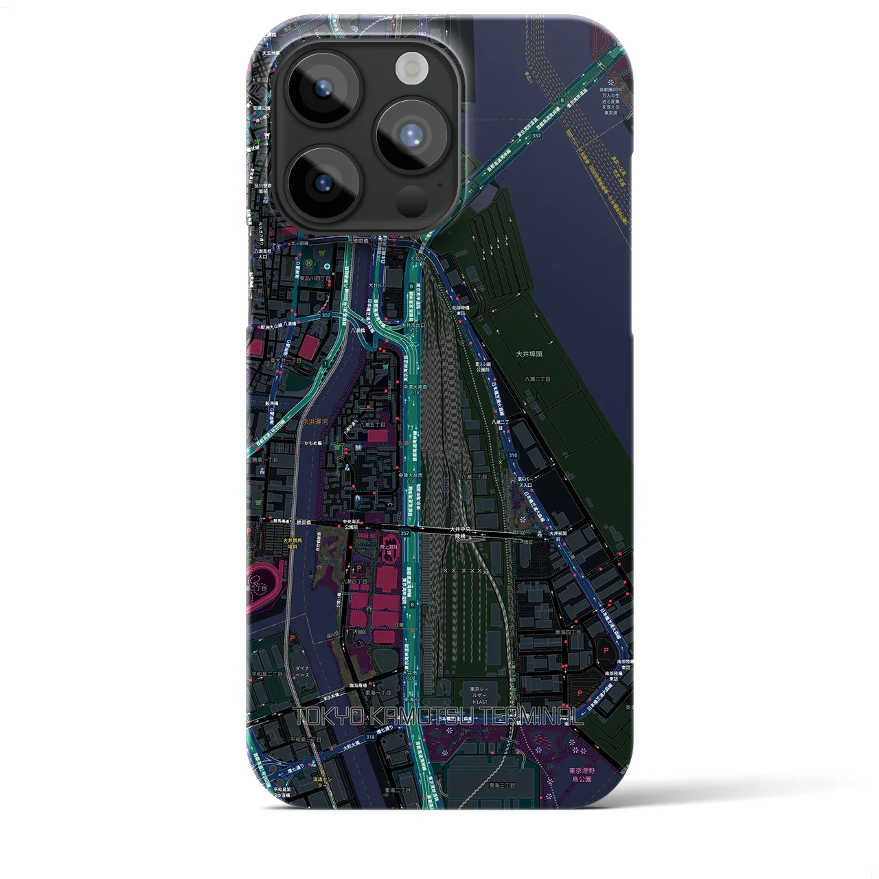 【東京貨物ターミナル(東京都)】地図柄iPhoneケース(バックカバータイプ)