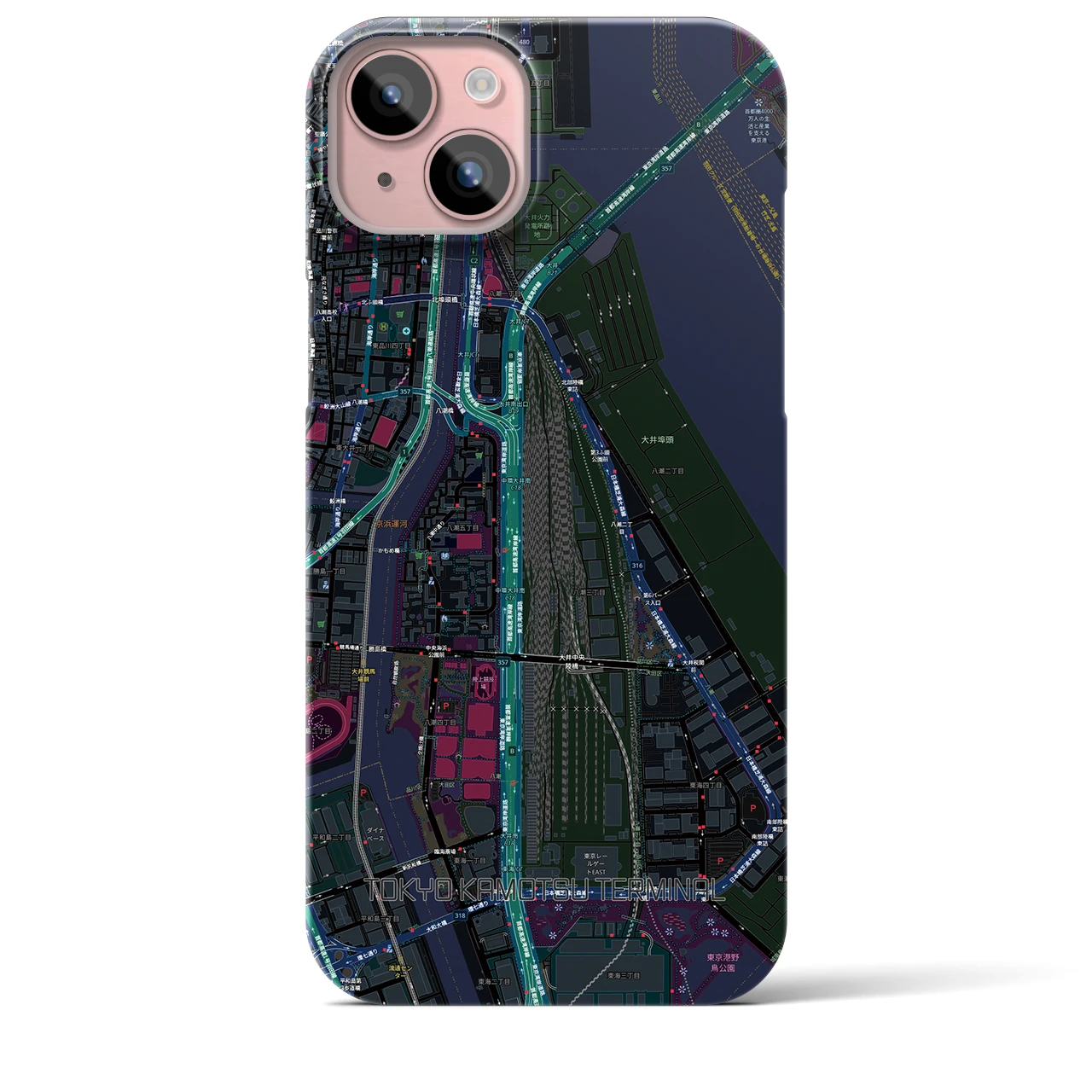 【東京貨物ターミナル(東京都)】地図柄iPhoneケース(バックカバータイプ)