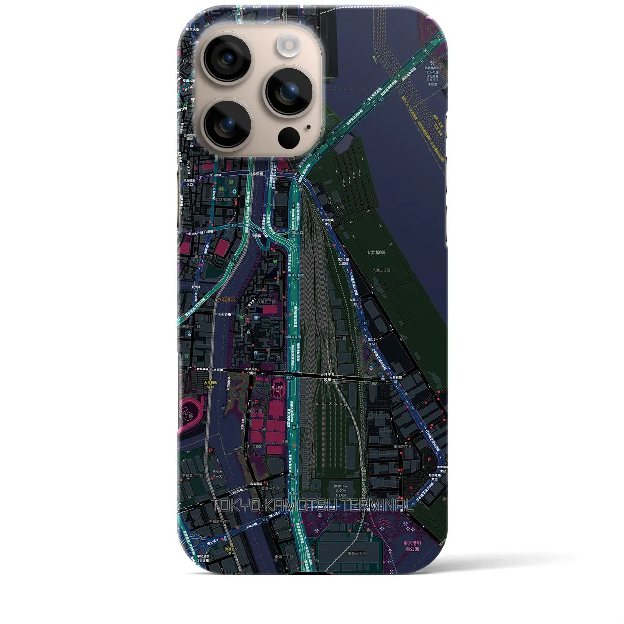 【東京貨物ターミナル(東京都)】地図柄iPhoneケース(バックカバータイプ)