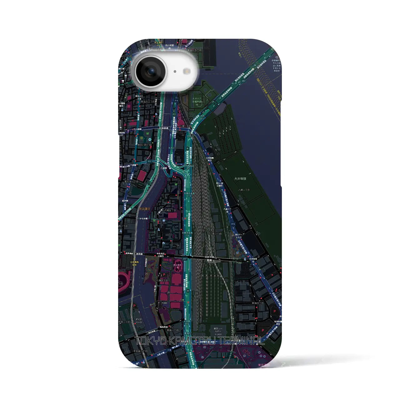 【東京貨物ターミナル(東京都)】地図柄iPhoneケース(バックカバータイプ)