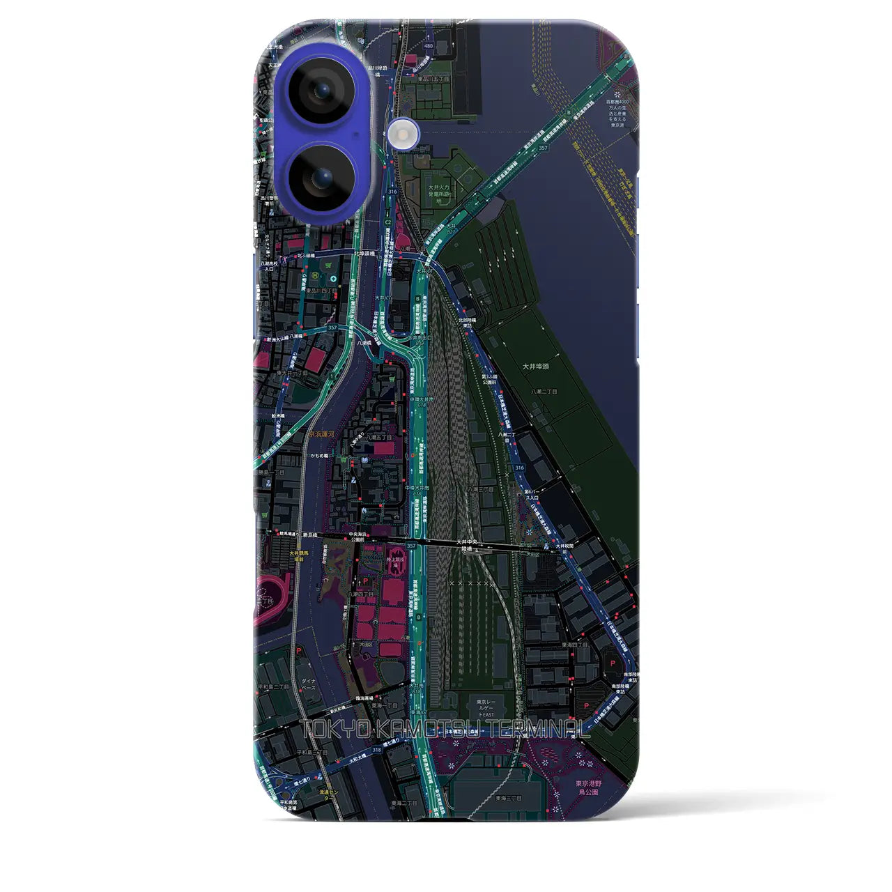 【東京貨物ターミナル(東京都)】地図柄iPhoneケース(バックカバータイプ)