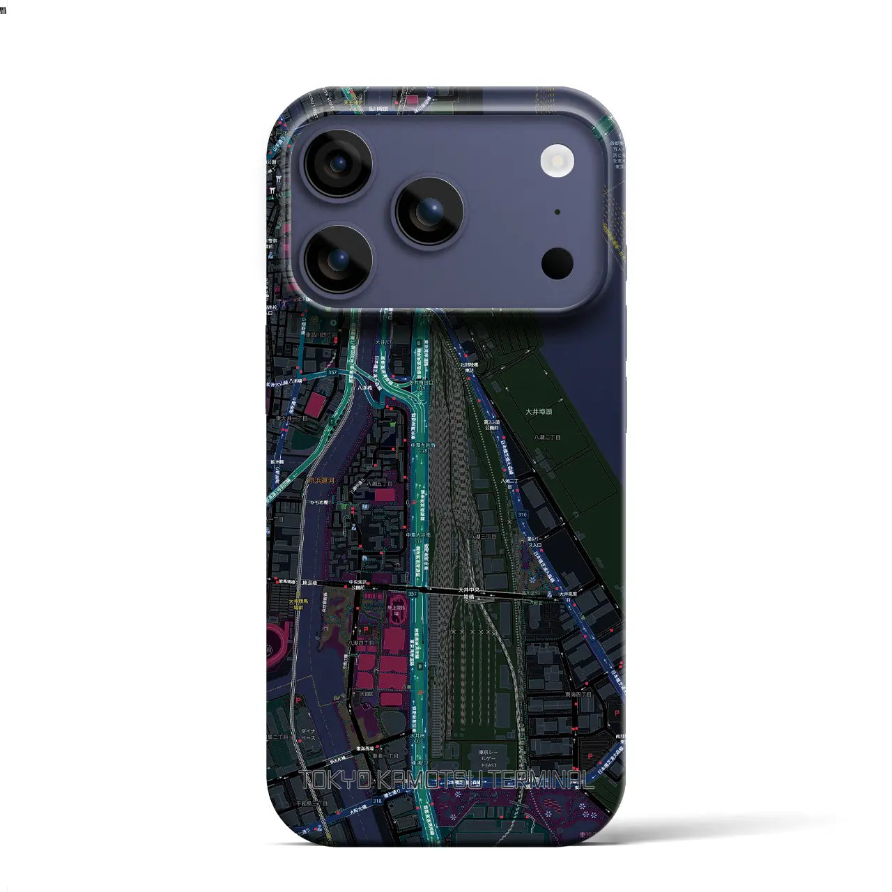 【東京貨物ターミナル(東京都)】地図柄iPhoneケース(バックカバータイプ)