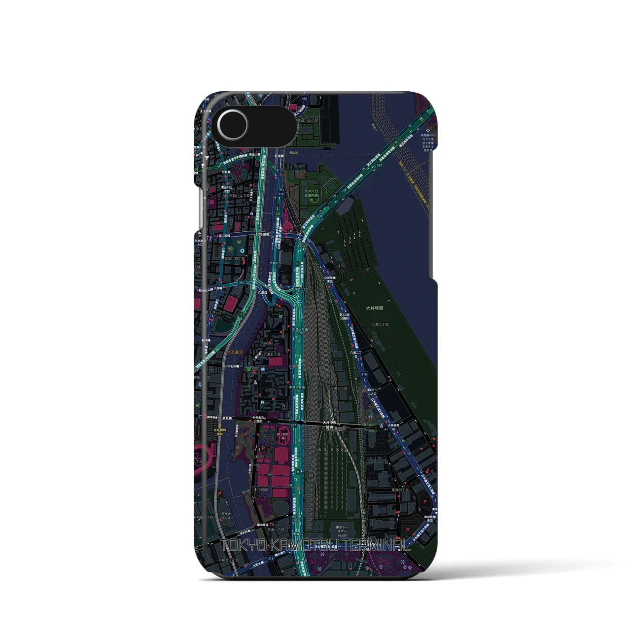 【東京貨物ターミナル(東京都)】地図柄iPhoneケース(バックカバータイプ)